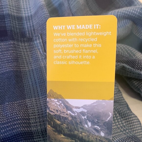 Marmot Men Fairfax Novelty Lightweight Flannel Shirt Large NWT Arctic Navy - Picture 6 of 12